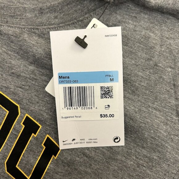 Nike Missouri Tigers Mizzou Mens Tee T-Shirt Football Gray Size M - Medium - NWT - Picture 9 of 11